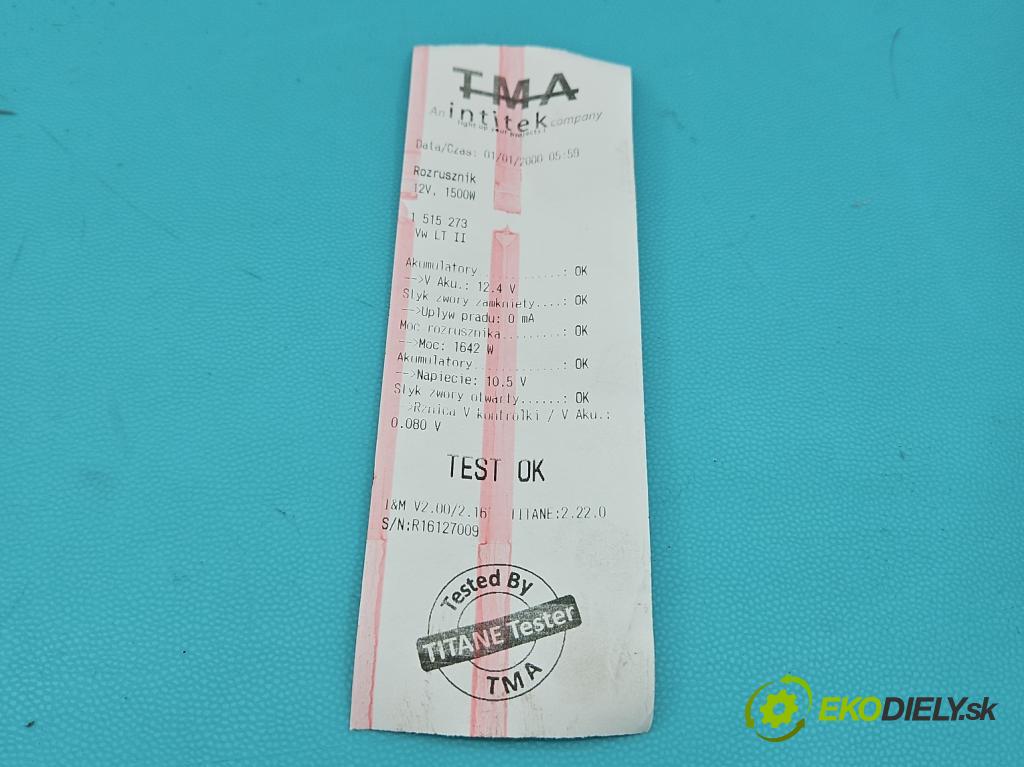 Vw LT II 1996-2006 2.5 TDI 109 hp manual 80 kW 2461 cm3 5- startér:  (Startér)