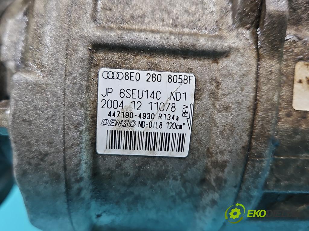 Audi A4 B7 2004-2008 1.8 T 20V 163 hp manual 120 kW 1781 cm3 5- Kompresor: klíma 8E0260805BF (Kompresor klimatizace)