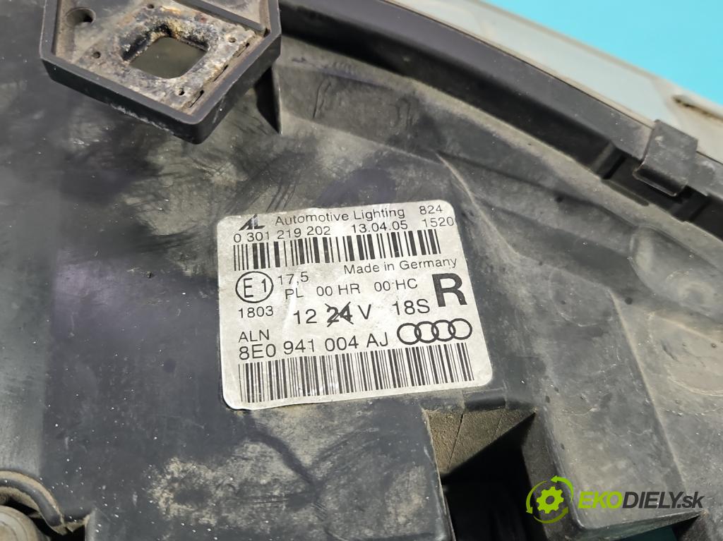 Audi A4 B7 2004-2008 1.8 T 20V 163 HP manual 120 kW 1781 cm3 5- Reflektor: pravý 0301219202 (Svetlo predné pravé)