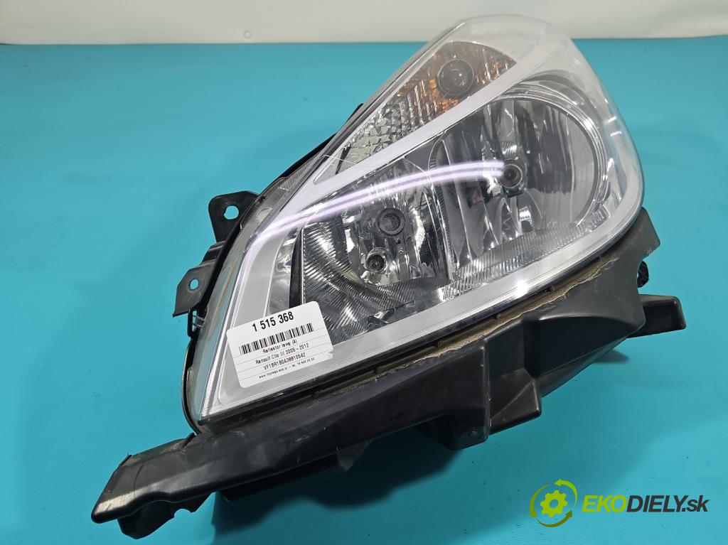 Renault Clio III 2005-2012 1.6 16V 111KM automatic 82 kW 1598 cm3 5- Reflektor: ľavý  (Kľučka dverí ostatné)