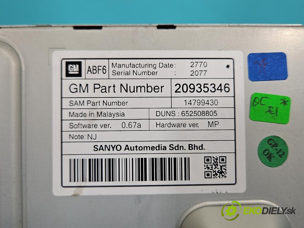 Opel Insignia A 2008-2017 2.0 cdti 160 HP manual 118 kW 1956 cm3 5- Zobrazit: 20935346 (Prístrojová doska)