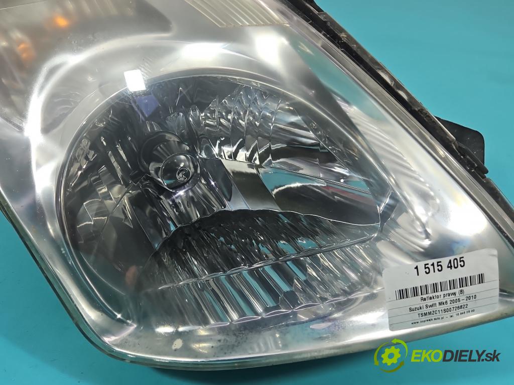 Suzuki Swift Mk6 2005-2010 1.3 16V 92 HP manual 68 kW 1328 cm3 5- Reflektor: pravý  (Svetlo predné pravé)