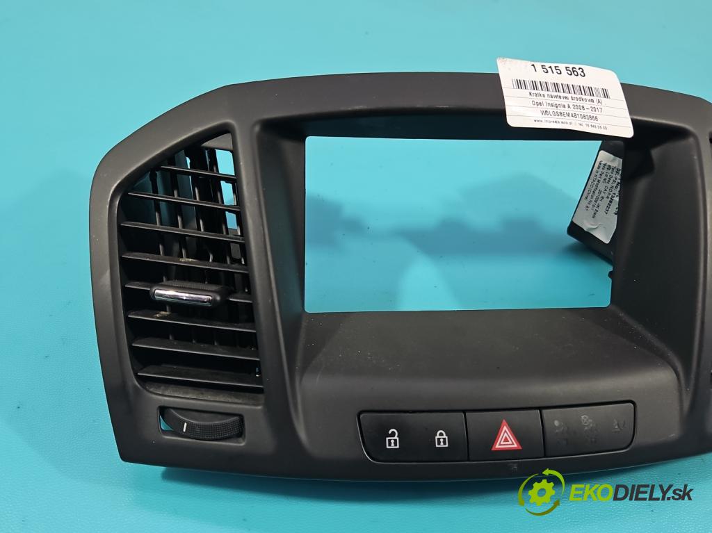 Opel Insignia A 2008-2017 2.0 cdti 160 hp manual 118 kW 1956 cm3 5- Mřížka: topení medián: 13282235 (Mřížka topení)