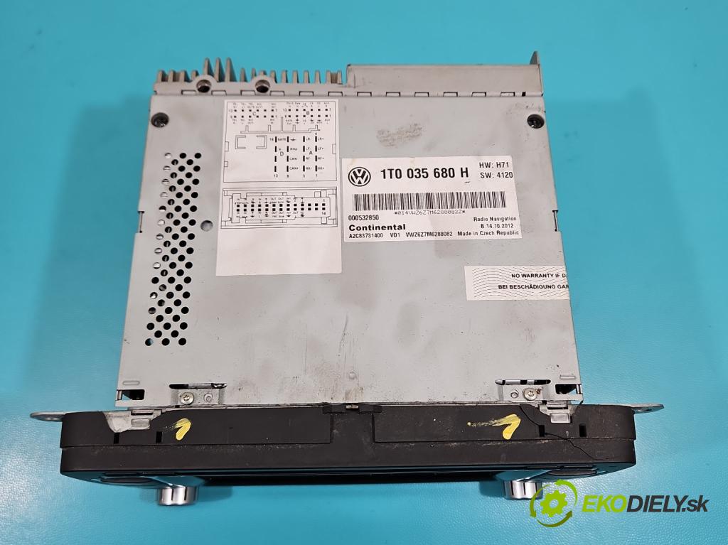 Vw Passat B7 2010-2014 2.0 tdi 170 HP automatic 125 kW 1968 cm3 5- Radio originál 1T0035680H