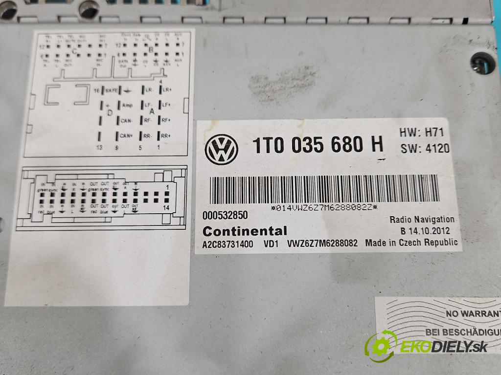 Vw Passat B7 2010-2014 2.0 tdi 170 HP automatic 125 kW 1968 cm3 5- Radio originál 1T0035680H