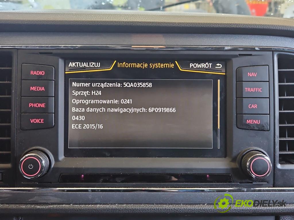 Seat Leon III 2012-2020 2.0 tdi 150 HP automatic 110 kW 1968 cm3 5- Radio originál 5F0919604A