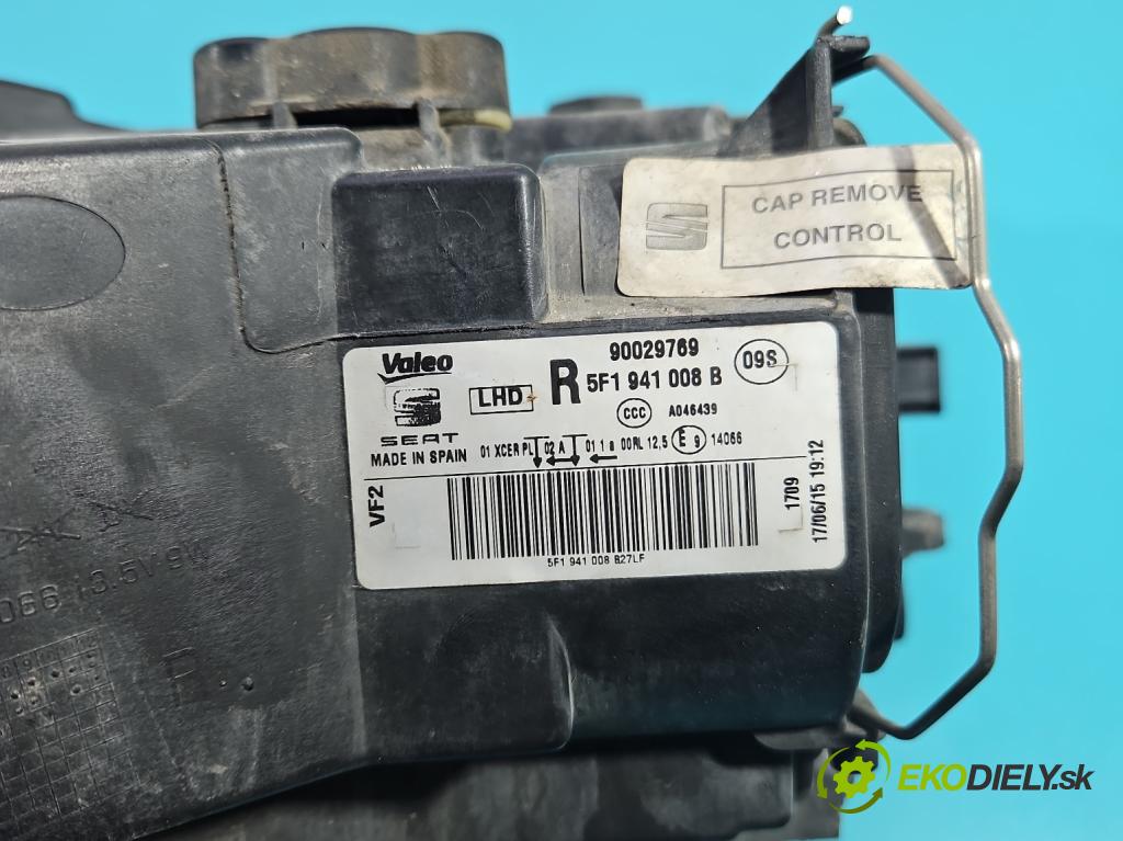 Seat Leon III 2012-2020 2.0 tdi 150 HP automatic 110 kW 1968 cm3 5- Reflektor: pravý 5F1941008B (Svetlo predné pravé)