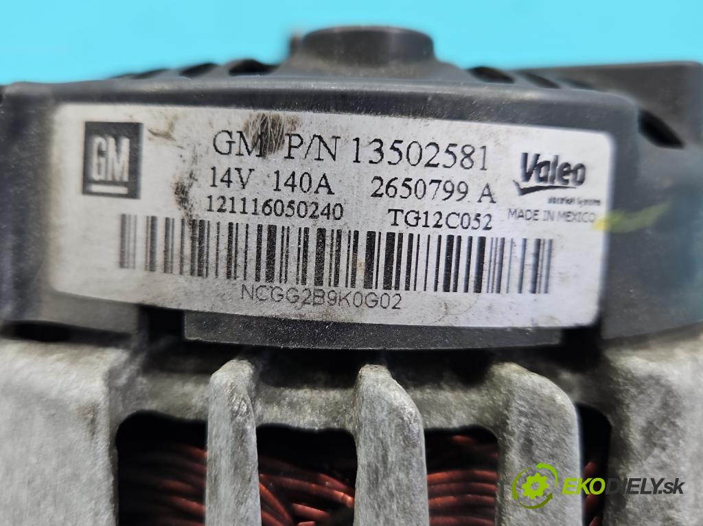 Opel Insignia A 2008-2017 2.0 cdti 160 HP manual 118 kW 1956 cm3 5- Alternator 13502581 (Alternátor)