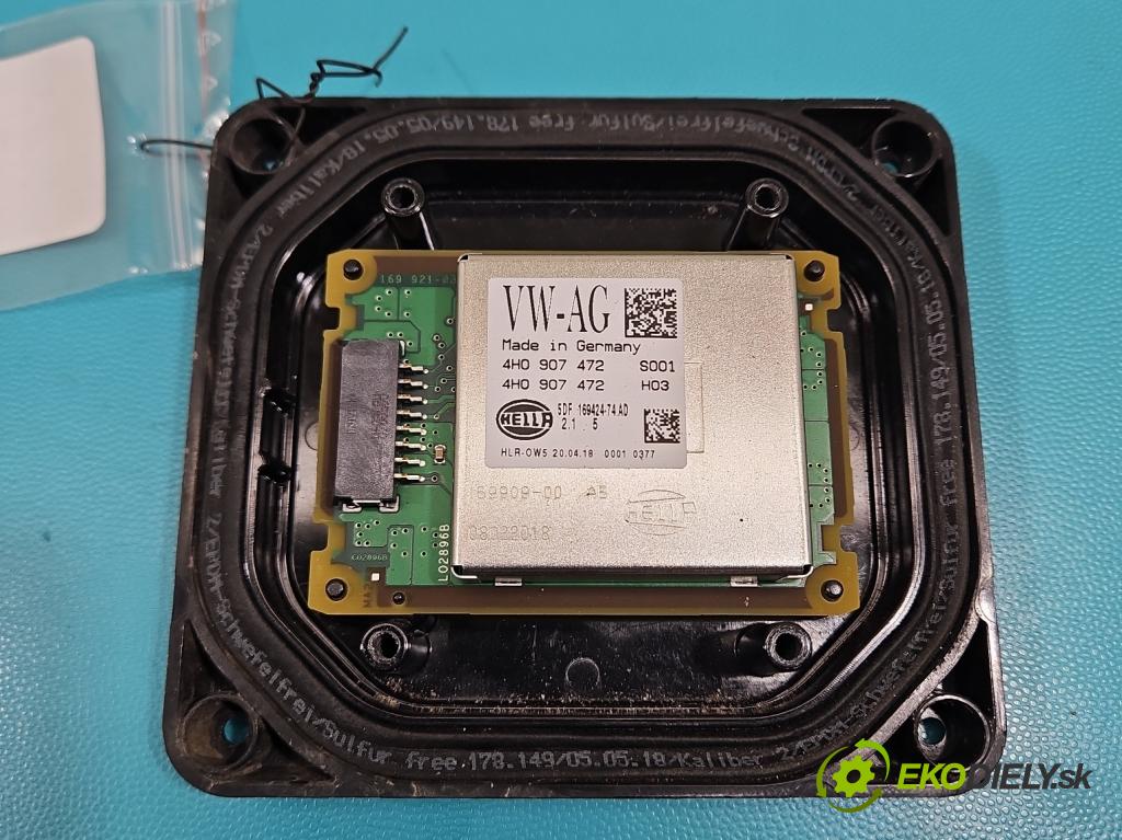 Audi A6 C7 2011-2018 3.0 tfsi: quattro 310HP automatic 228 kW 2995 cm3 4- střídač: xenon 4H0907472 (Riadiaca jednotka xenónu)