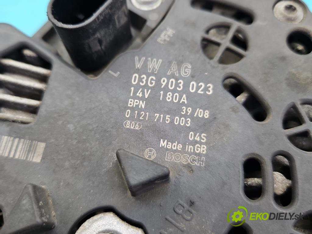Vw Passat CC 2008-2016 2.0 TDI 140 HP manual 103 kW 1999 cm3 4- Alternator 03G903023 (Alternátor)