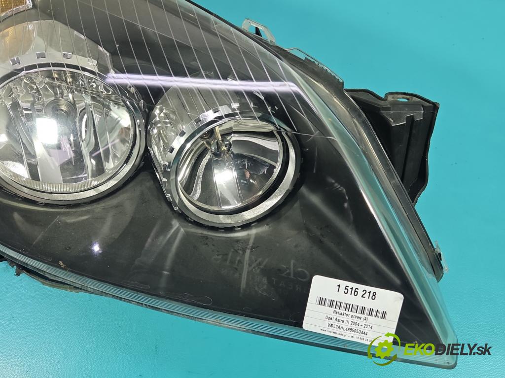 Opel Astra III 2004-2014 1.3 cdti 90 HP manual 66 kW 1248 cm3 5- Reflektor: pravý  (Svetlo predné pravé)