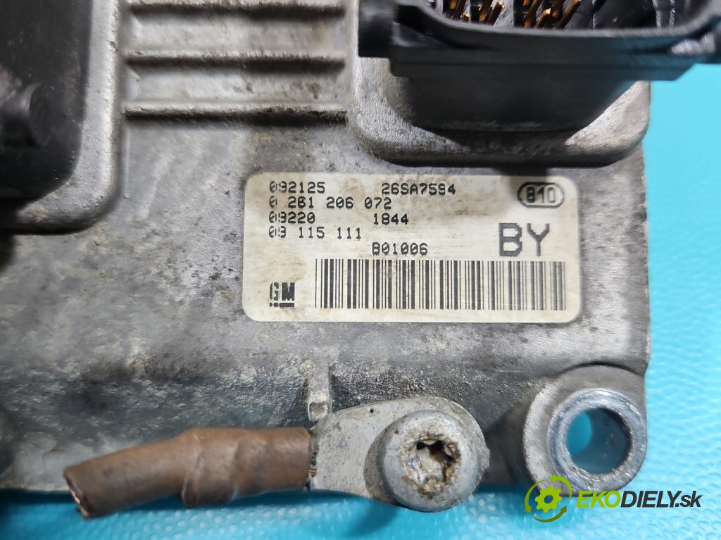 Opel Corsa C 2000-2006 1.0 12V 58 HP manual 43 kW 973 cm3 5- riadiaca jednotka motora 0261206072