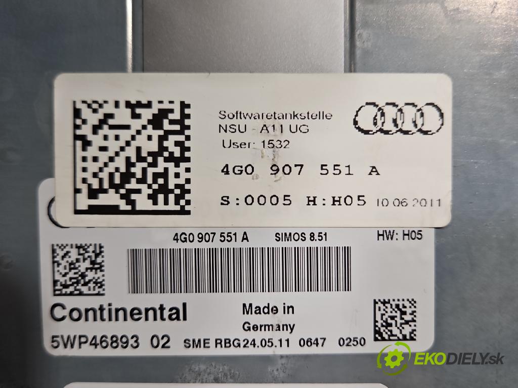 Audi A6 C7 2011-2018 3.0 tfsi: quattro 310HP automatic 228 kW 2995 cm3 4- riadiaca jednotka motora 4G0907551A