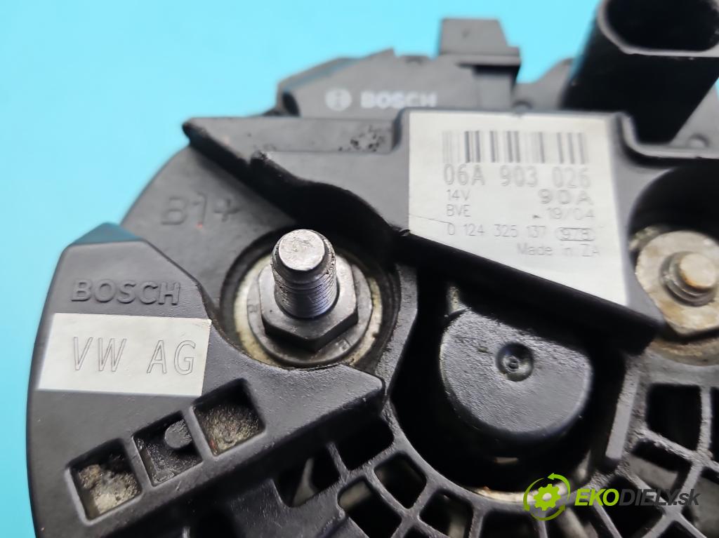 Seat Leon I 1999-2005 1.6 16v 105 HP manual 77 kW 1598 cm3 5- Alternator 06A903026 (Alternátor)