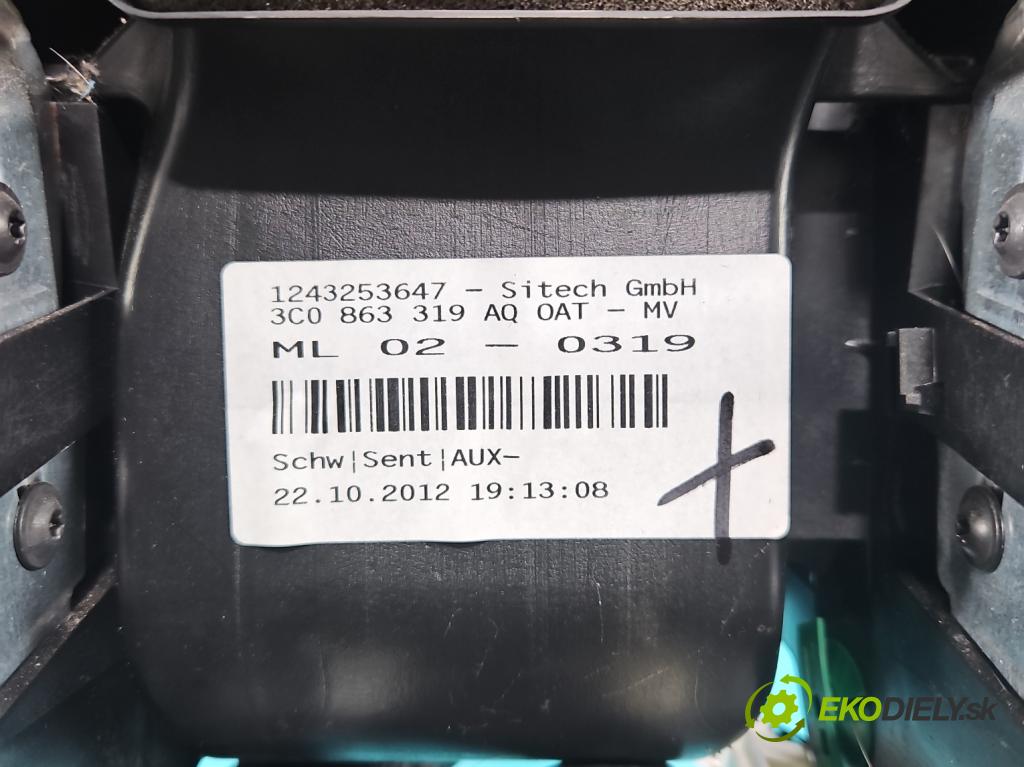 Vw Passat B7 2010-2014 2.0 tdi 170 HP automatic 125 kW 1968 cm3 5- operadlo 3C0863319AQ (Lakťová opierka)