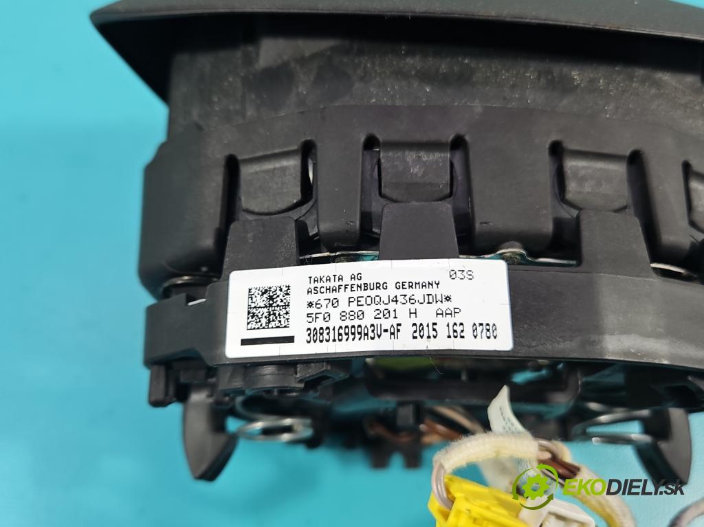 Seat Leon III 2012-2020 2.0 tdi 150 hp automatic 110 kW 1968 cm3 5- Polštář: vzduch: Řidič: 5F0880201H (Airbag)