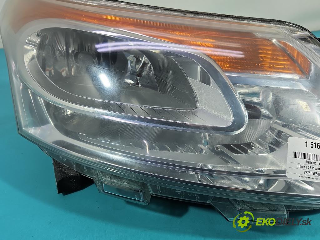 Citroen C3 Picasso 2008-2017 1.6 16v 120 HP manual 88 kW 1598 cm3 5- Reflektor: pravý 9681806180 (Svetlo predné pravé)
