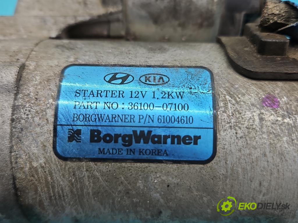 Hyundai i20 III 2020- 1.2 16V 84KM manual 61.8 kW 1197 cm3 5- startér: 36100-07100 (Startér)