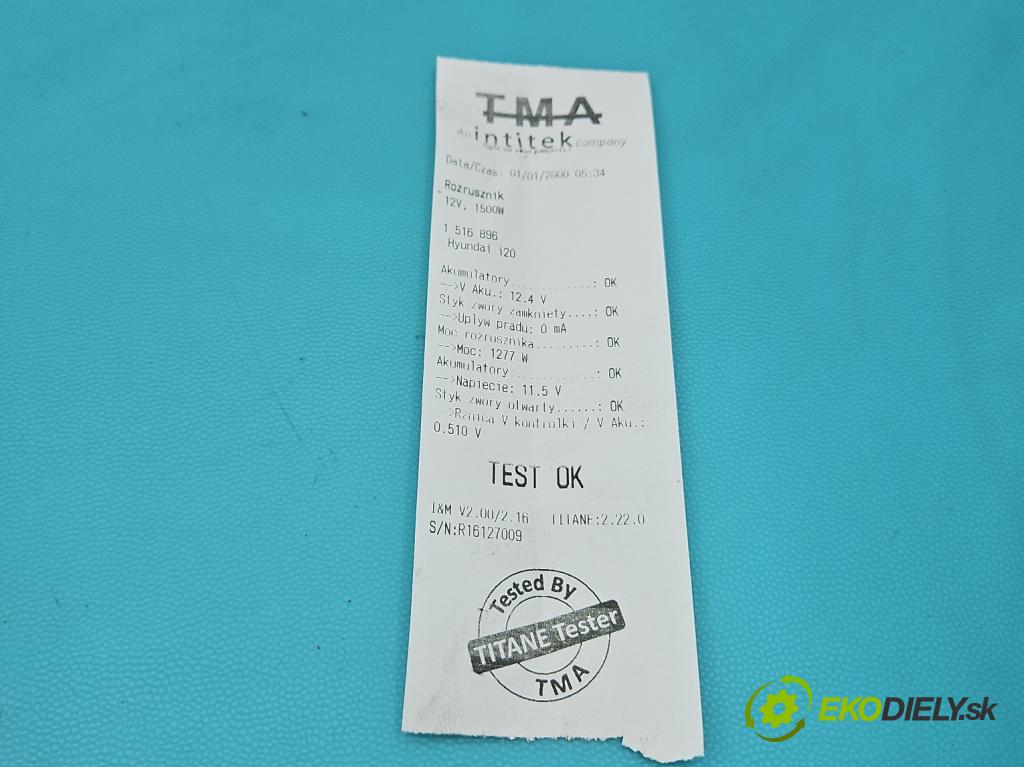 Hyundai i20 III 2020- 1.2 16V 84KM manual 61.8 kW 1197 cm3 5- startér: 36100-07100 (Startér)