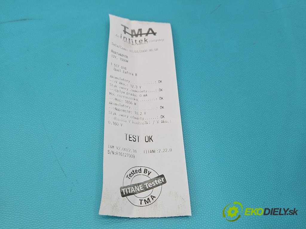 Opel Zafira B 2005-2014 1.9 cdti 101 hp manual 74 kW 1910 cm3 5- startér:  (Startér)