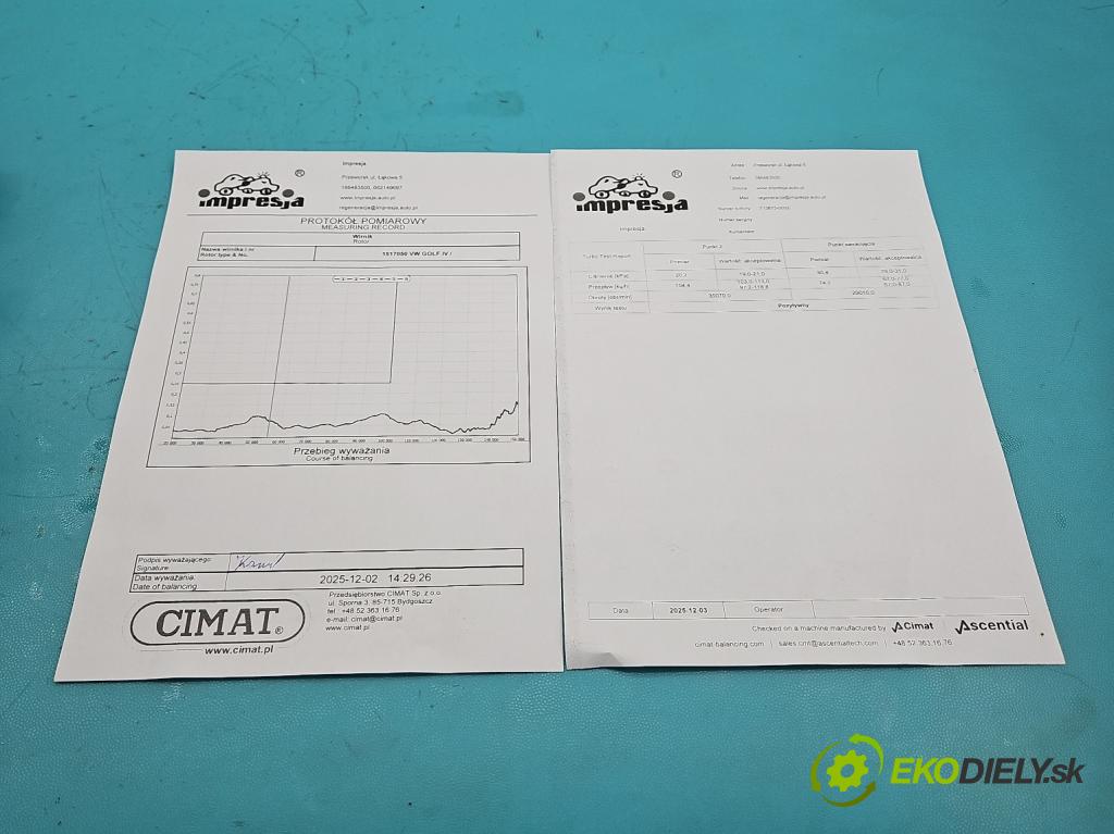 Vw Golf IV 1997-2003 1.9 tdi 101 hp manual 74 kW 1896 cm3 5- Turbodmychadlo repasováno 713673-2