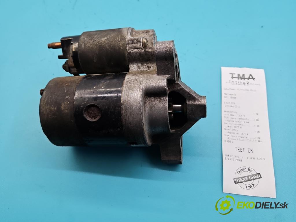 Citroen C3 I 2002-2009 1.1 8v 60 hp manual 44.1 kW 1124 cm3 5- startér: M002T13081 (Startér)