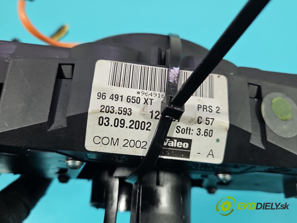 Citroen C3 I 2002-2009 1.1 8v 60 HP manual 44,1 kW 1124 cm3 5- prepínač komplex: 96491650XT (Prepínacie páčky pod volantom)