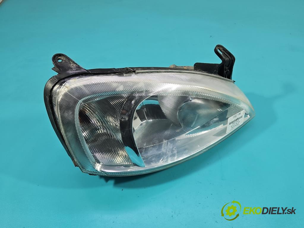 Opel Corsa C 2000-2006 1.0 12V 58 hp manual 43 kW 973 cm3 5- světlo pravý  (Pravé přední světlo)