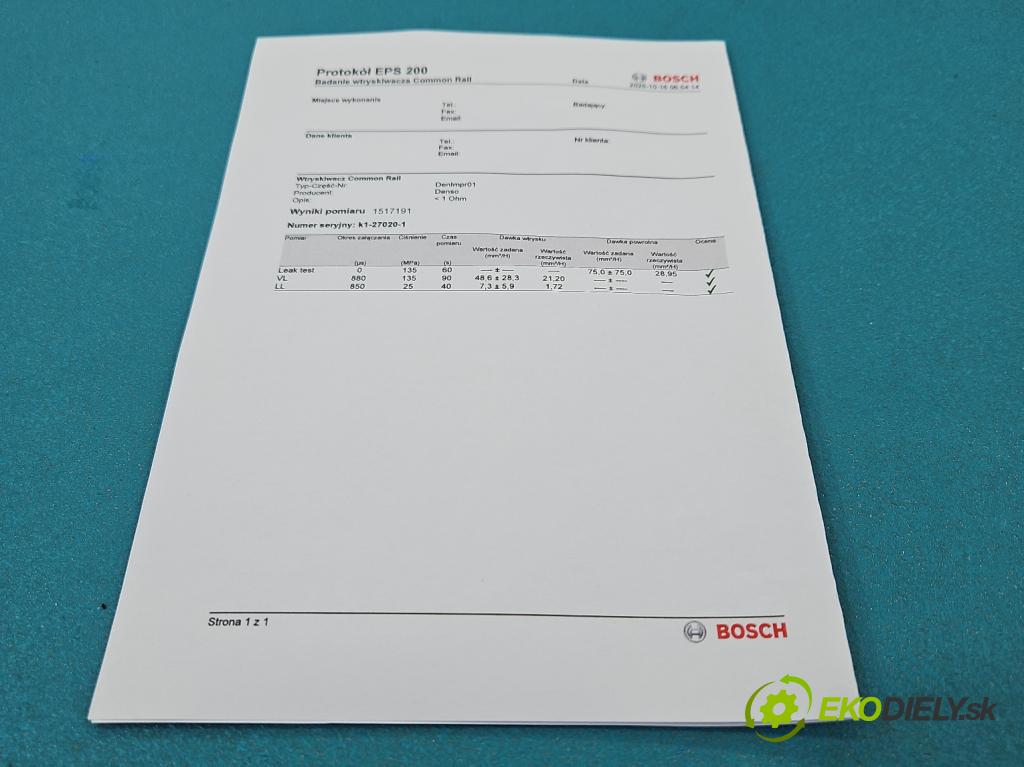 Toyota Corolla E12 2001-2009 2.0 D4D 90 HP manual 66 kW 1995 cm3 5- vstrek 23670-27020 (Vstrekovač paliva)