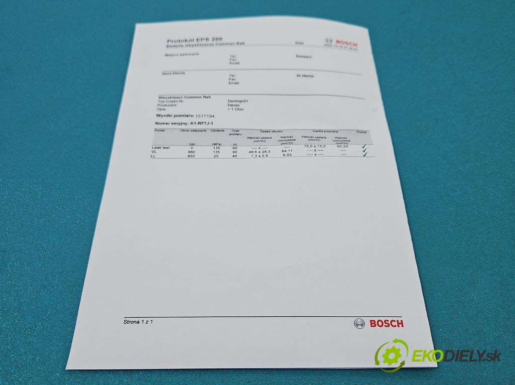 Mazda 6 II GH 2007-2012 2.0 CITD 140 HP manual 103 kW 1998 cm3 5- vstrek RF7J 13H50 (Vstrekovač paliva)