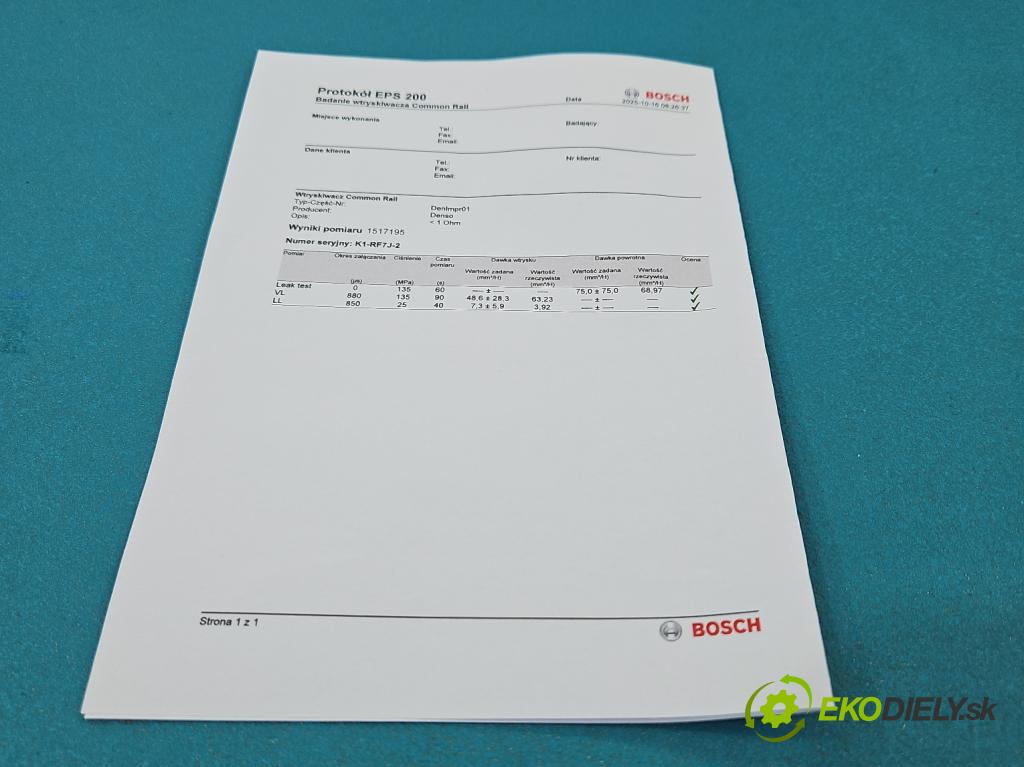 Mazda 6 II GH 2007-2012 2.0 CITD 140 HP manual 103 kW 1998 cm3 5- vstrek RF7J 13H50 (Vstrekovač paliva)