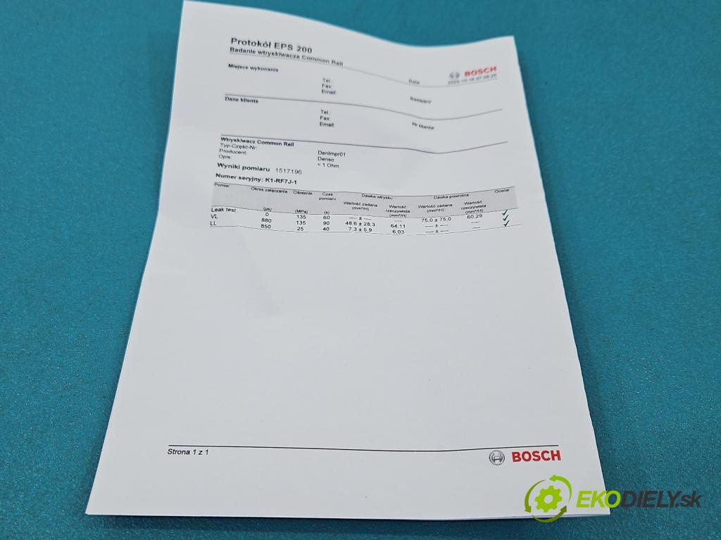 Mazda 6 II GH 2007-2012 2.0 CITD 140 HP manual 103 kW 1998 cm3 5- vstrek RF7J 13H50 (Vstrekovač paliva)