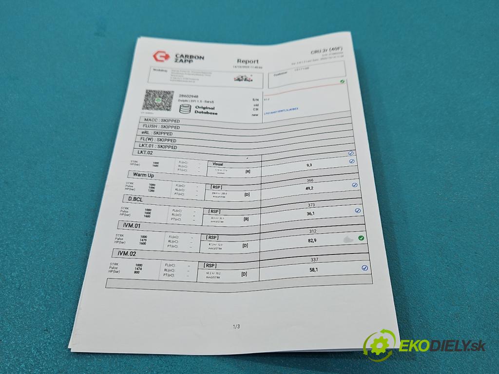 Peugeot Expert III 2016- 2.0 hdi 122 hp manual 90 kW 1997 cm3 5- vstřikovač 28602948 (Vstřikovač paliva)