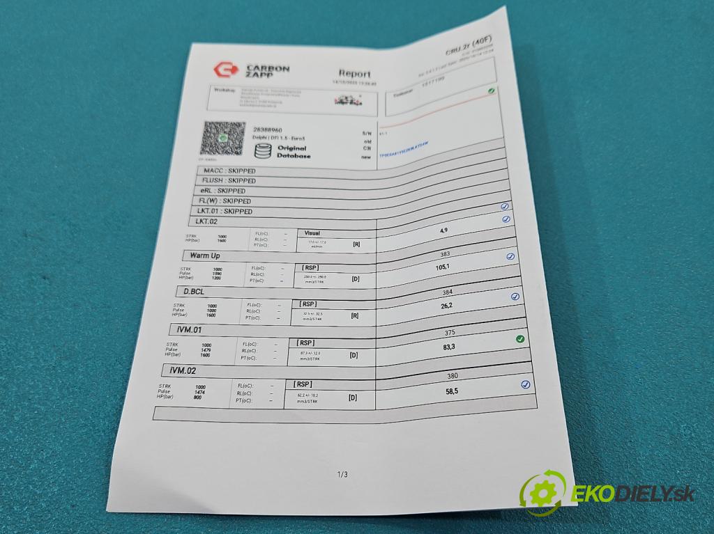 Peugeot Expert III 2016- 2.0 hdi 122 hp manual 90 kW 1997 cm3 5- vstřikovač 28602948 (Vstřikovač paliva)