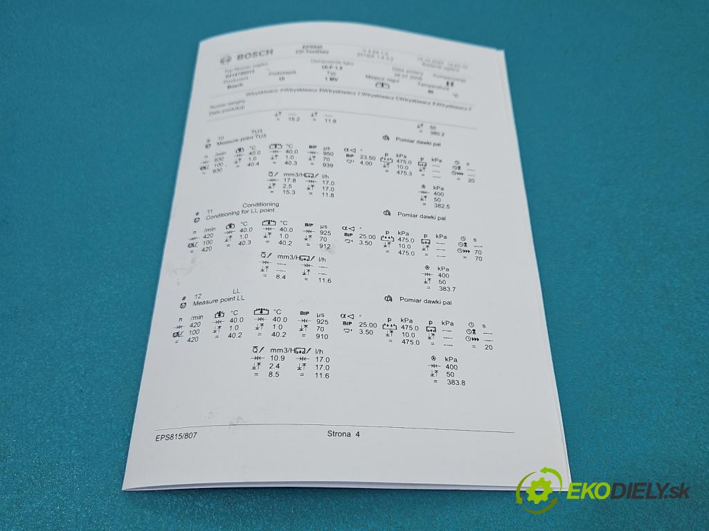 Vw Transporter T5 2003-2015 1.9 tdi 84KM manual 62 kW 1896 cm3 5- vstrekovacie čerpadlo 0414720313 (Vstrekovač paliva)
