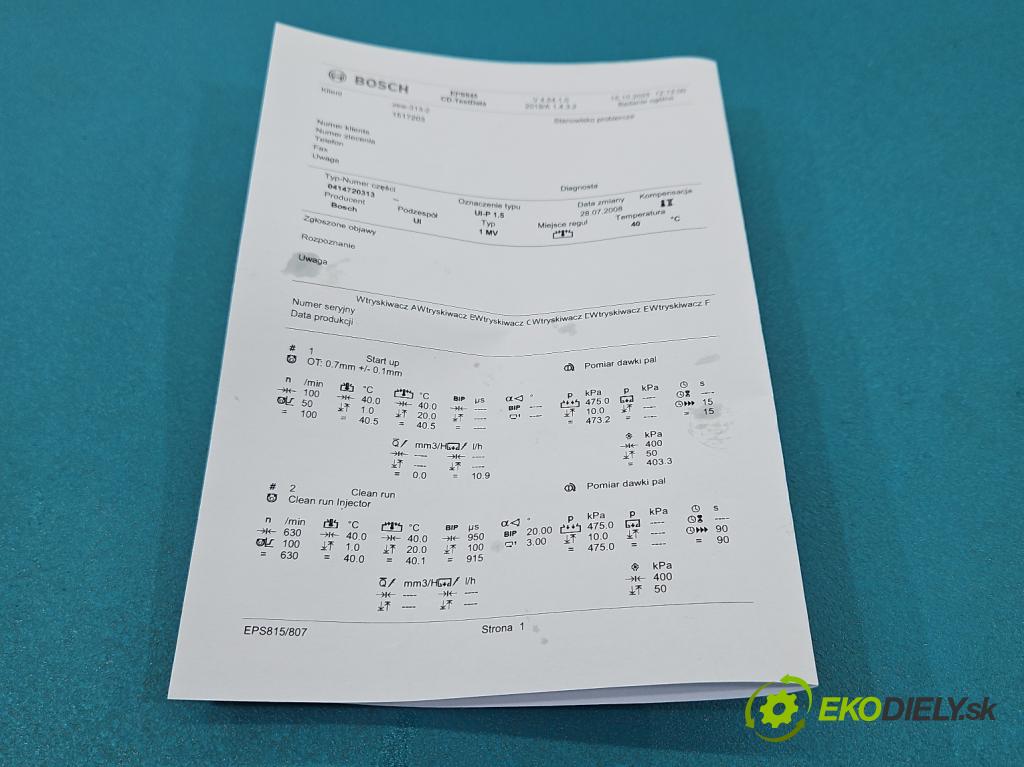 Vw Transporter T5 2003-2015 1.9 tdi 84KM manual 62 kW 1896 cm3 5- vstrekovacie čerpadlo 0414720313 (Vstrekovač paliva)