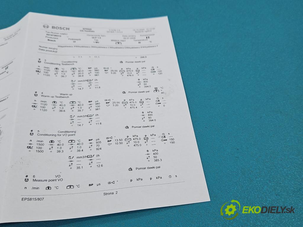 Vw Transporter T5 2003-2015 1.9 tdi 84KM manual 62 kW 1896 cm3 5- vstrekovacie čerpadlo 0414720313 (Vstrekovač paliva)