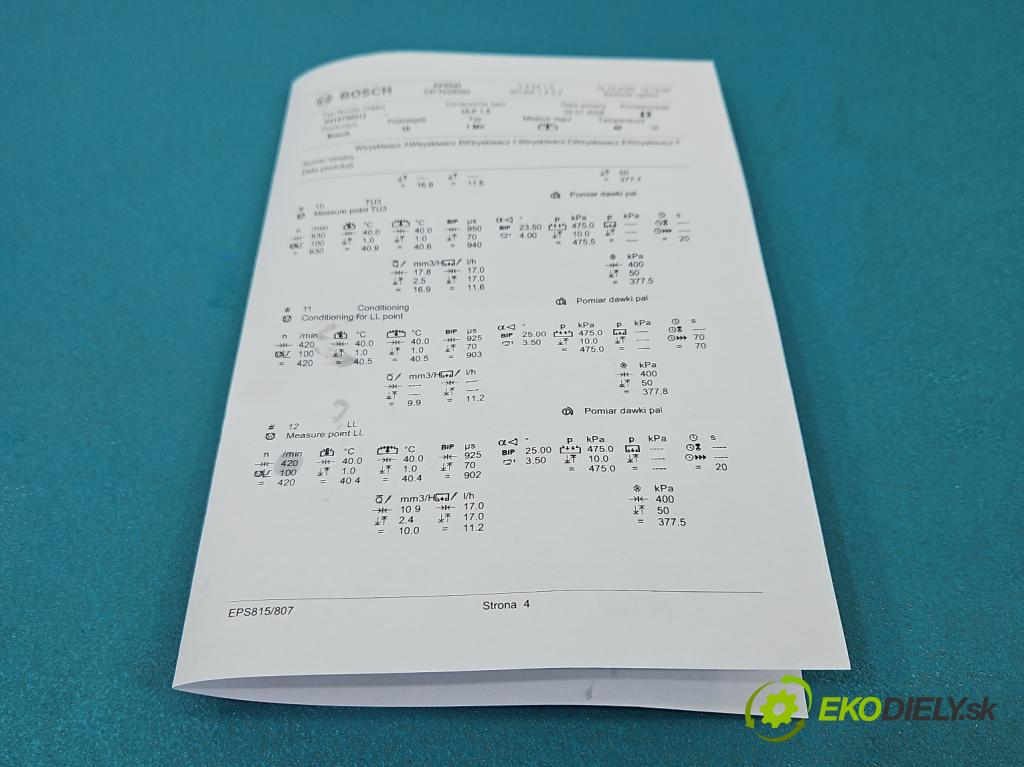 Vw Transporter T5 2003-2015 1.9 tdi 84KM manual 62 kW 1896 cm3 5- vstrekovacie čerpadlo 0414720313 (Vstrekovač paliva)