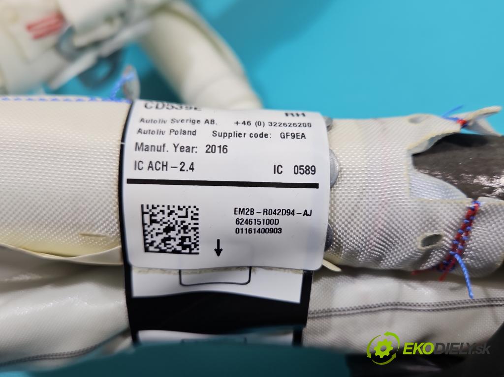 Ford S-max II 2015-2023 2.0 tdci 150 hp manual 110.3 kW 1997 cm3 5- Záclona: pravé EM2B-R042D94-AJ