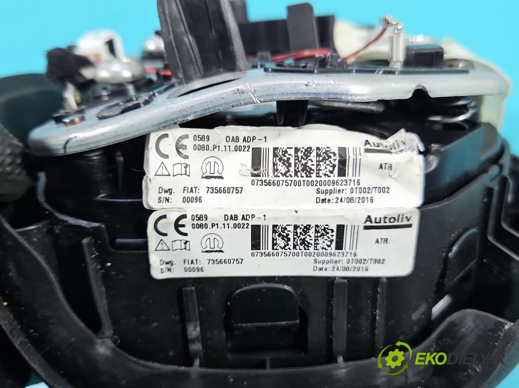 Fiat Tipo II 2015- 1.6 jtd (55260384) 120 hp manual 88 kW 1598 cm3 5- Polštář: vzduch: Řidič: 735660757 (Airbag)
