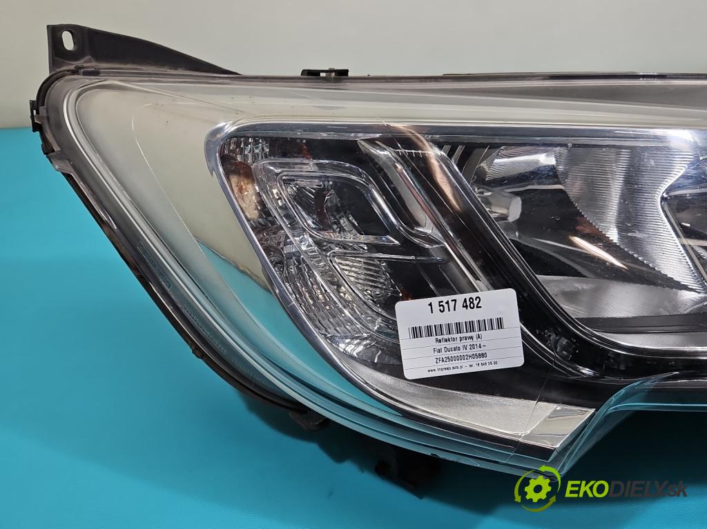 Fiat Ducato IV 2014- 2.3 jtd 150 HP manual 110 kW 2287 cm3 2- Reflektor: pravý 1394422080 (Svetlo predné pravé)