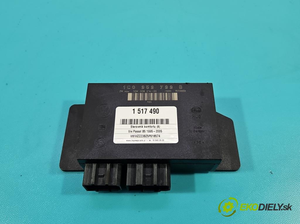 Vw Passat B5 1995-2005 1.9 TDI 131 hp manual 96 kW 1896 cm3 4- řídící jednotka komfortu 1C0959799B