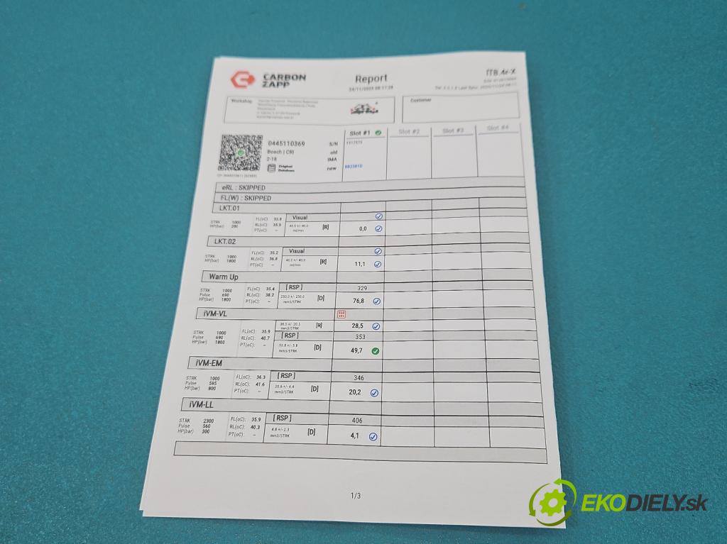 Vw Passat B7 2010-2014 2.0 tdi 170 HP automatic 125 kW 1968 cm3 5- vstrek 0445110369 (Vstrekovač paliva)