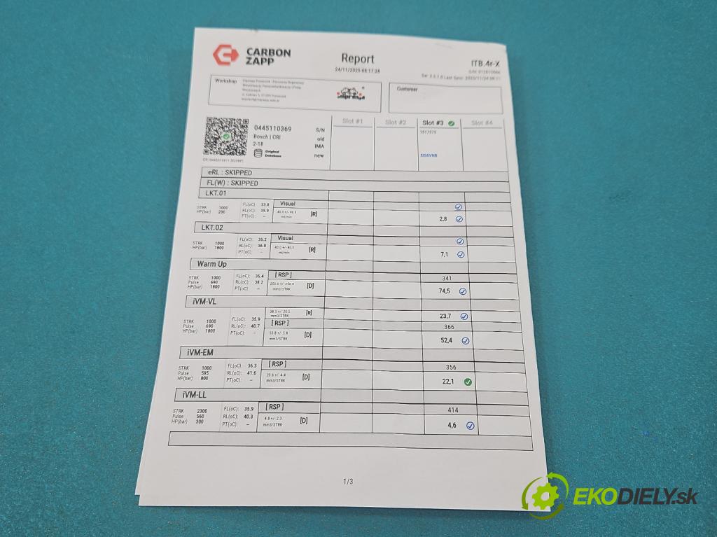 Vw Passat B7 2010-2014 2.0 tdi 170 HP automatic 125 kW 1968 cm3 5- vstrek 0445110369 (Vstrekovač paliva)