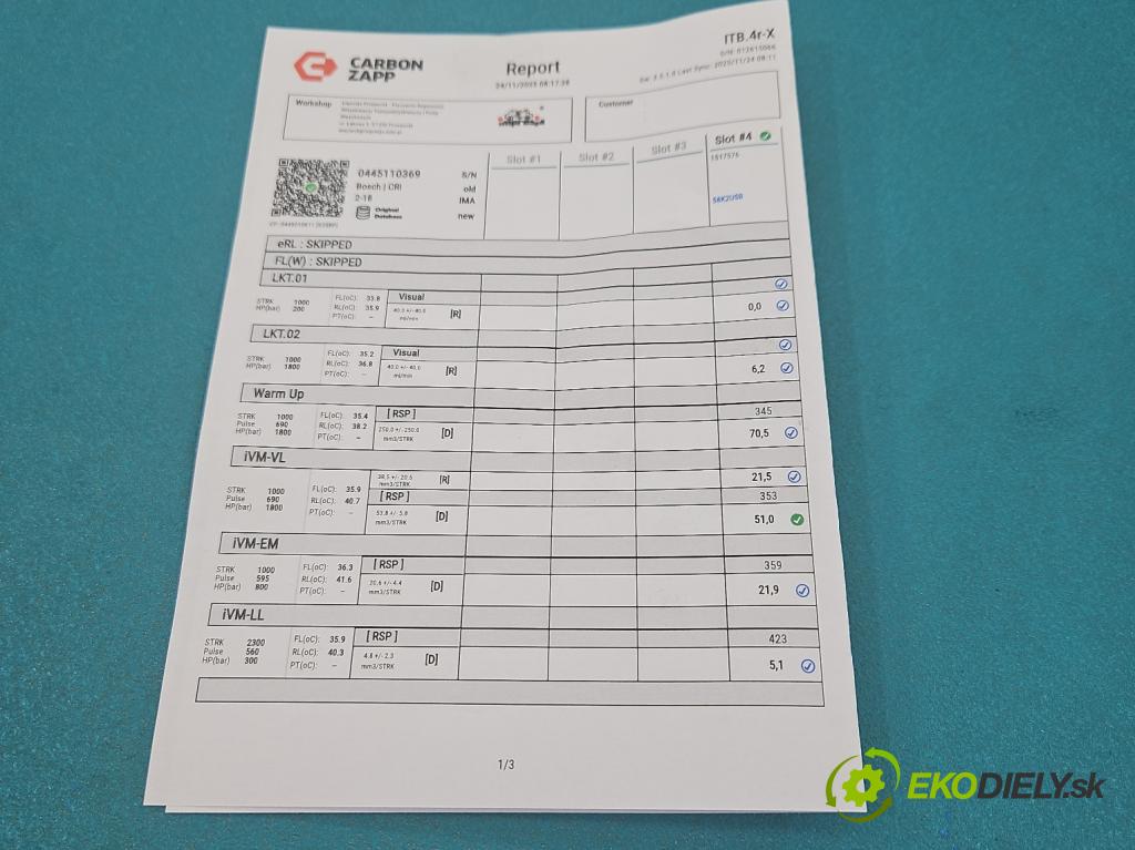 Vw Passat B7 2010-2014 2.0 tdi 170 HP automatic 125 kW 1968 cm3 5- vstrek 0445110369 (Vstrekovač paliva)
