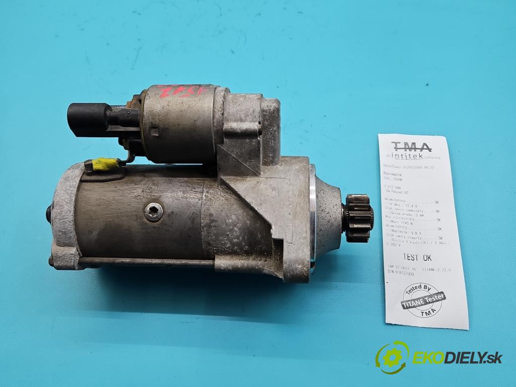 Vw Passat B7 2010-2014 2.0 tdi 170 HP automatic 125 kW 1968 cm3 5- štartér 02E911024H (Štartér)