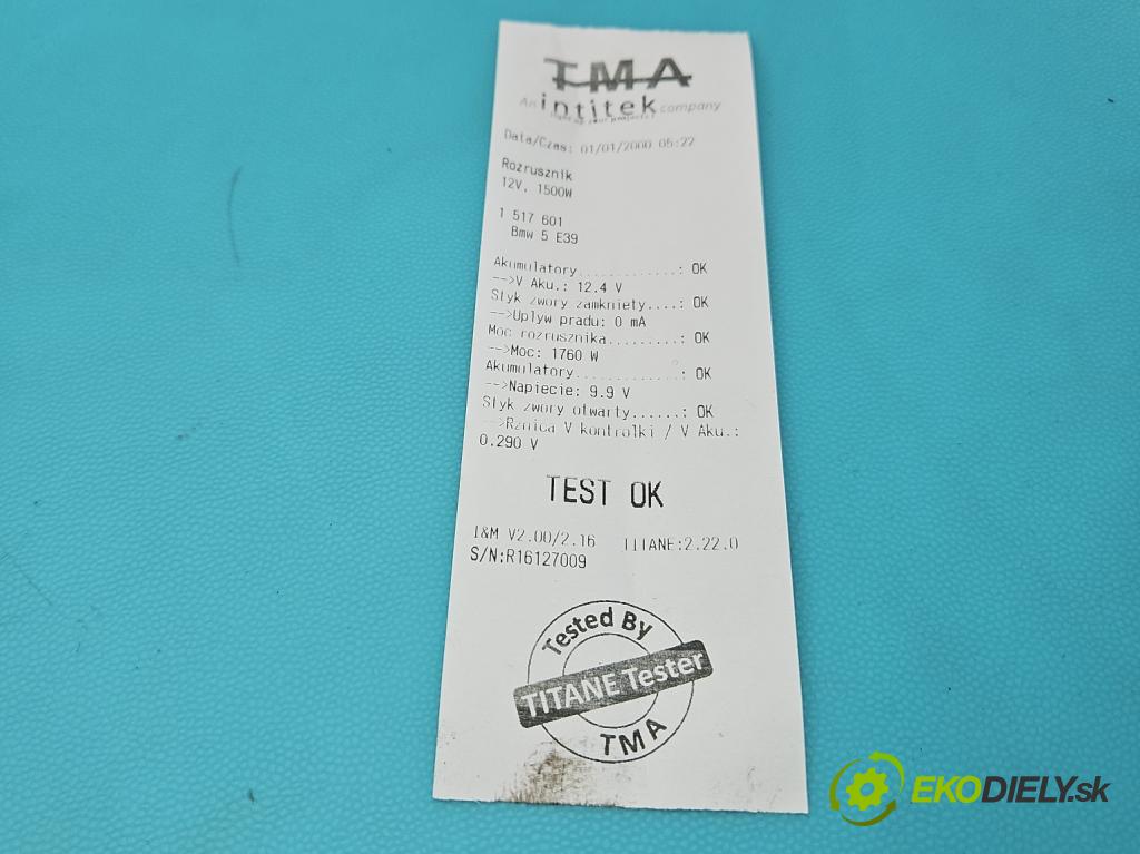 Bmw 5 E39 1996-2003 3.0d 193 hp automatic 142 kW 2926 cm3 5- startér: 2247391 (Startér)