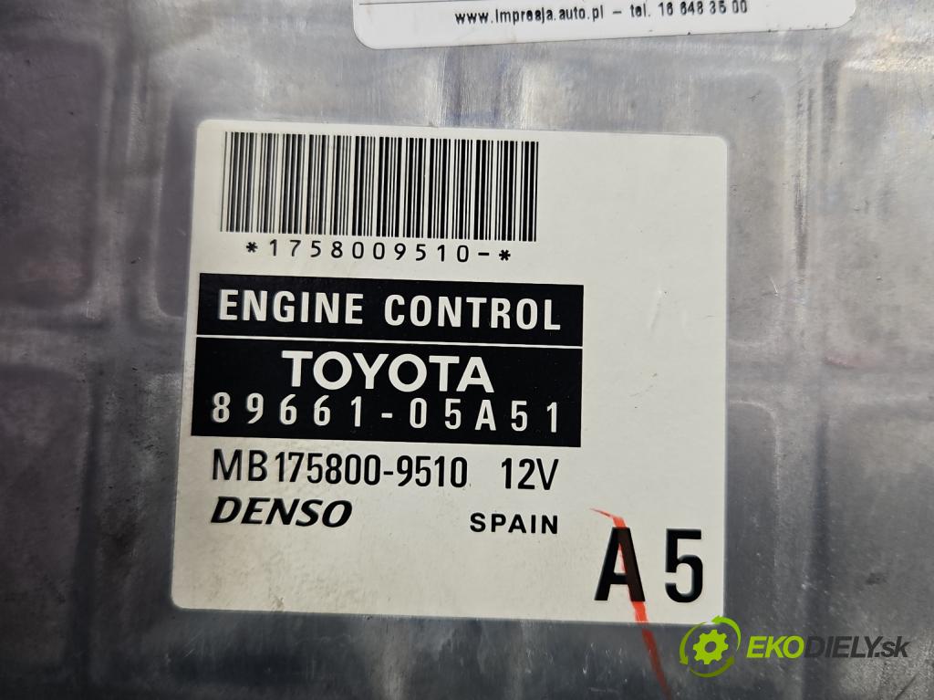 Toyota Avensis II T25 2003-2008 2.0 d4d 126 HP manual 93 kW 1998 cm3 5- riadiaca jednotka motora 89661-05A51