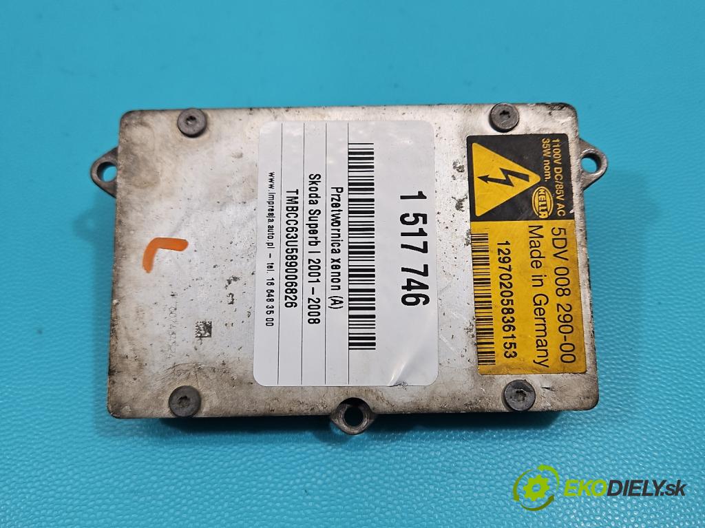 Skoda Superb I 2001-2008 1.9 tdi 116 HP manual 85 kW 1896 cm3 4- střídač: xenon 5DV008290-00 (Riadiaca jednotka xenónu)