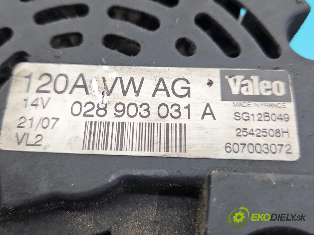 Skoda Superb I 2001-2008 1.9 tdi 116 HP manual 85 kW 1896 cm3 4- Alternator 028903031A (Alternátor)